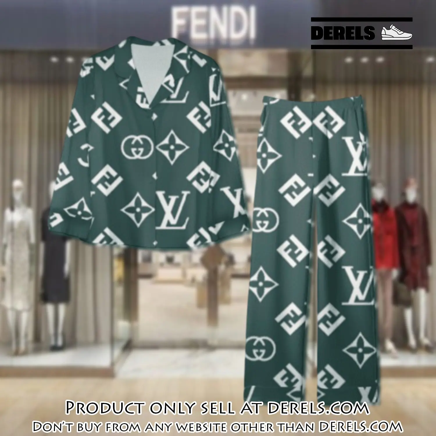 Trending luxury fendi satin pajama set pjs1049 dr3447972